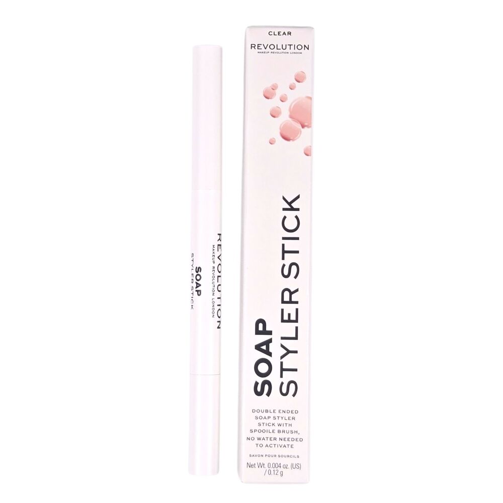 Revolution Soap Styler Stick Clear Double Ended Brow Stick & Spoolie 0.12g NIB